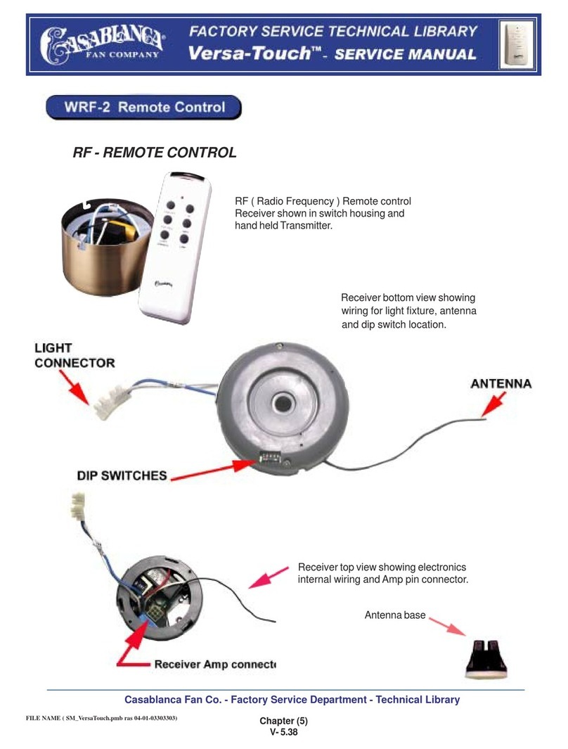 Casablanca Versa-Touch WRF-2 Service manual