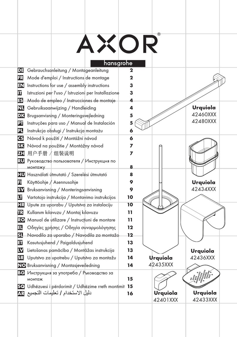 Hansgrohe Axor Urquiola 42460 Series Instructions for use/assembly instructions Hansgrohe Axor Urquiola 42460 Series Instructions for use/assembly instructions