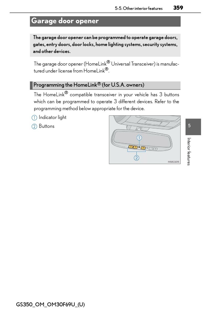 Lexus HomeLink GS350 Programming manual