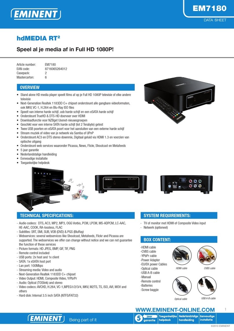 Eminent hdMEDIA RT2 EM7180 datasheet