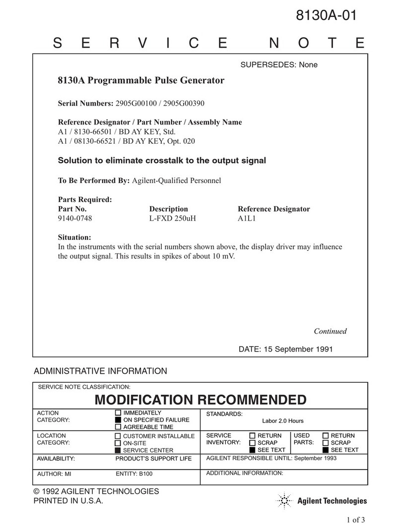 Agilent Technologies 8130A Service note