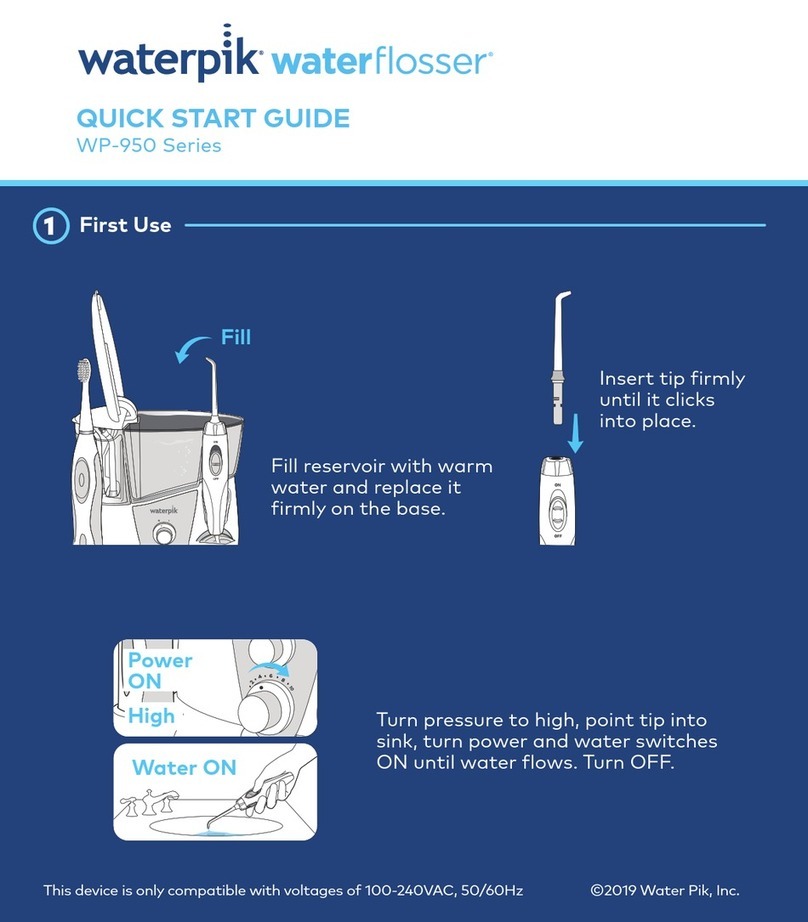 Waterpik Waterflosser WP-950 Series quick start guide