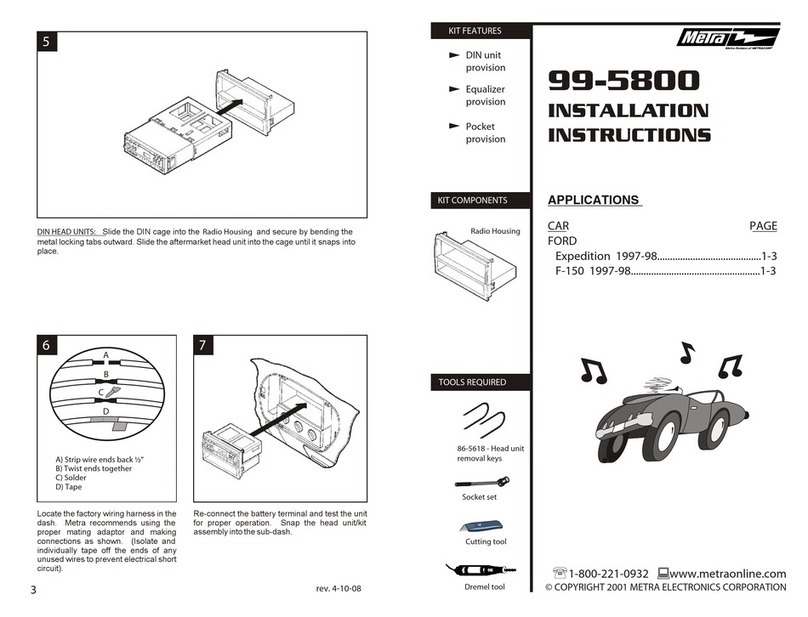 Metra Electronics 99-5800 installation instructions