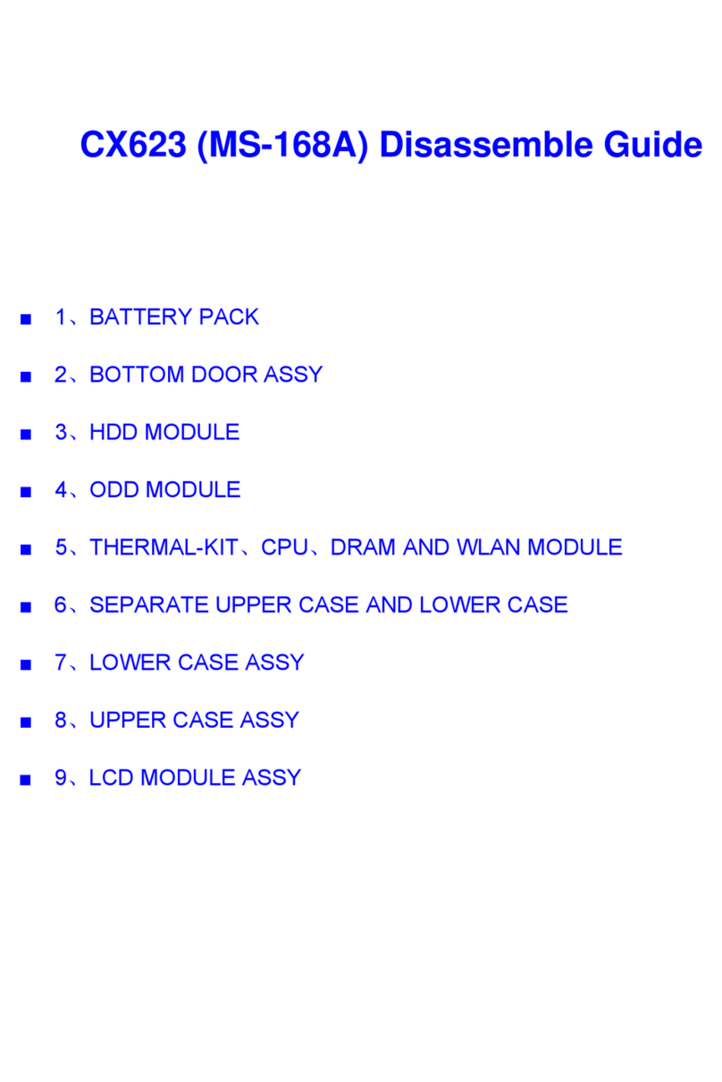 MSI CX623 Disassemble guide