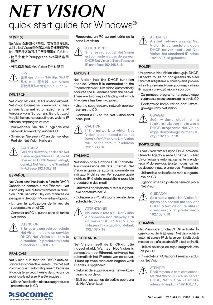 socomec NET-VISION User manual