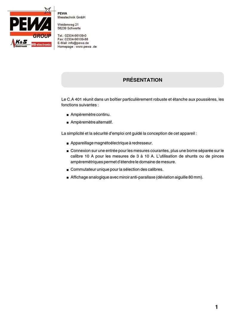 PEWA Chauvin Arnoux C.A 401 User manual