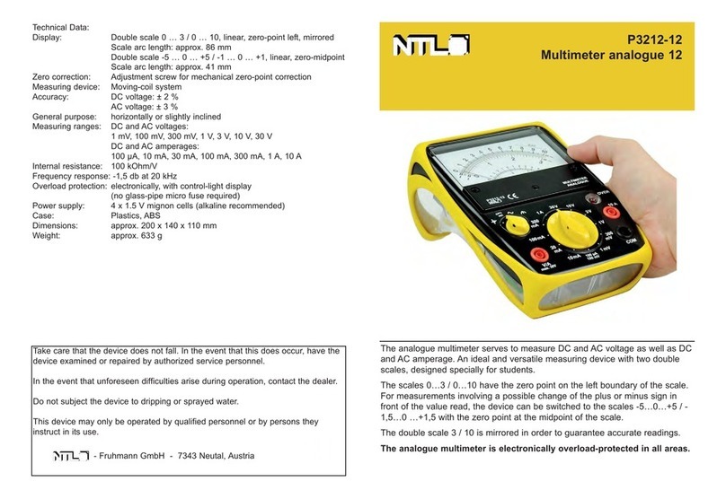 NTL Multimeter analogue 12 User manual