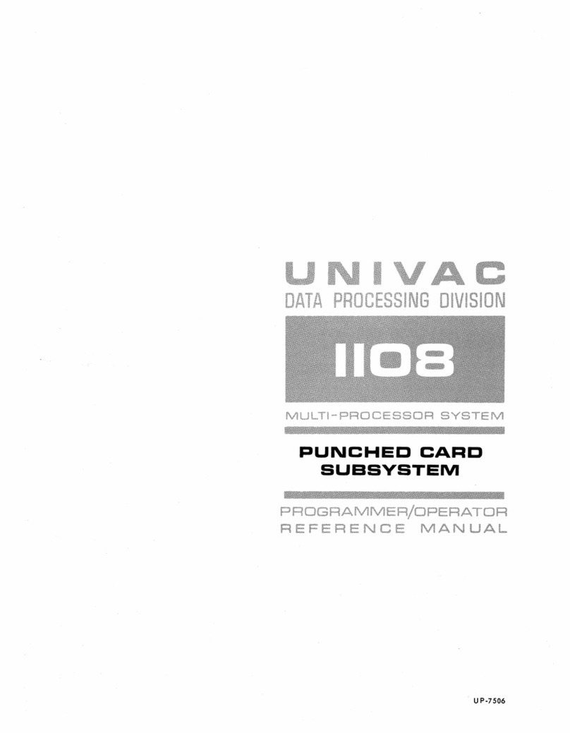 Sperry Rand Univac 1108 Programmer, operator reference manual Sperry Rand Univac 1108 Programmer, operator reference manual