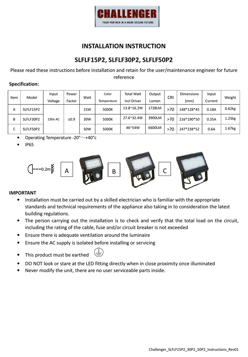 Challenger SLFLF15P2 Installation instruction