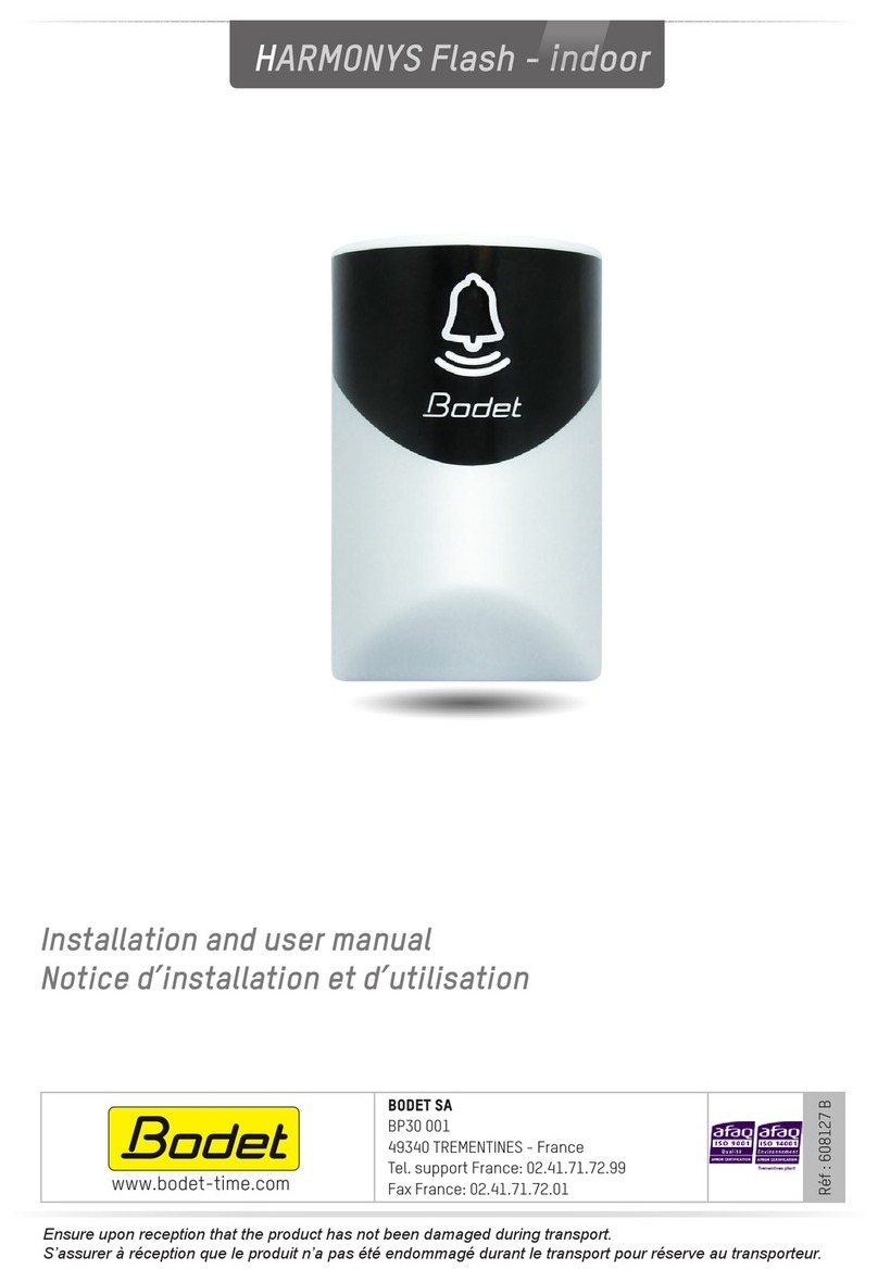 Bodet HARMONYS Flash Installation and user manual