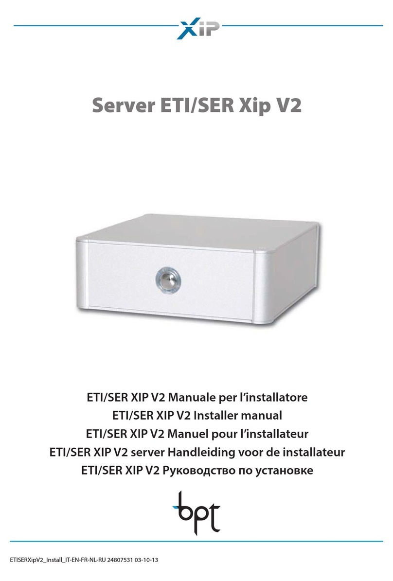 Bpt ETI/SER XIP V2 Installer manual Bpt ETI/SER XIP V2 Installer manual