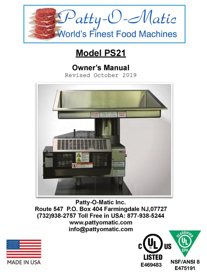 Patty-O-Matic PS21 User manual