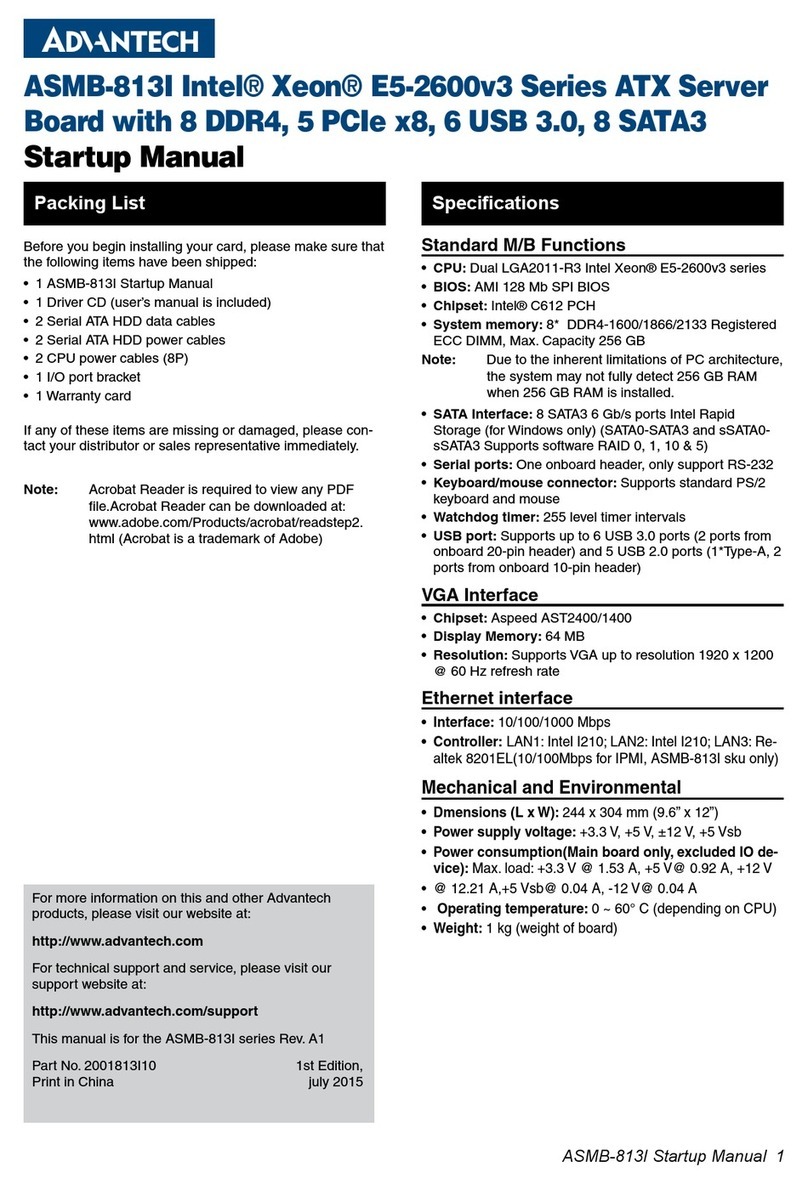 Advantech ASMB-813I Series Installation and operation manual