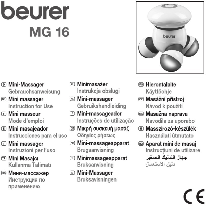 Beurer mg 16 Instructions for use