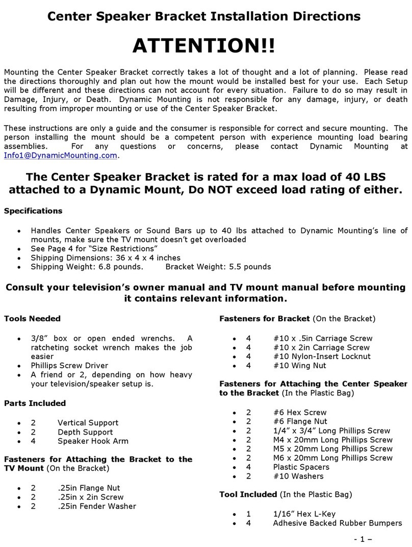 Dynamic Mounting Center Speaker Bracket Manual