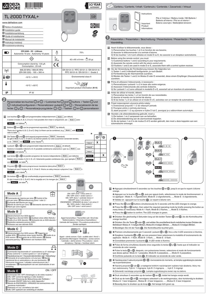 DELTA DORE TL 2000 TYXAL+ installation guide