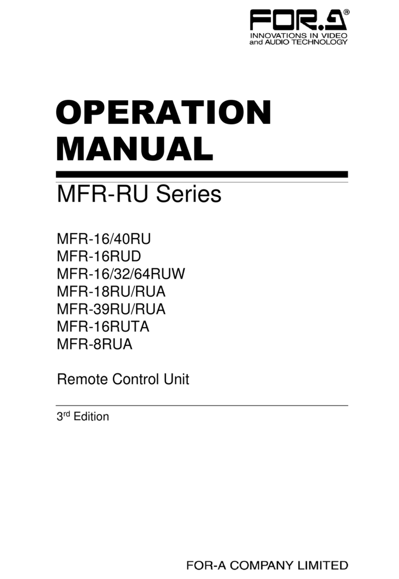 FOR-A MFR-16 User manual