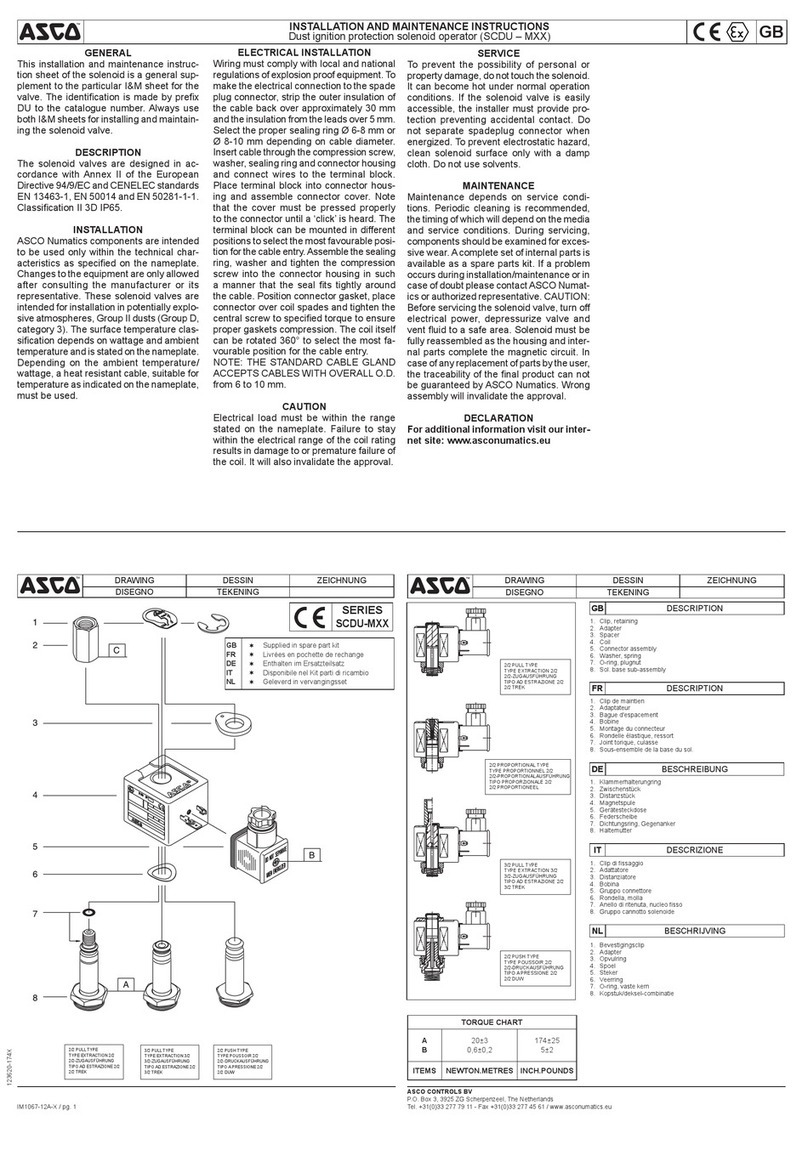 Asco SCDU-M Series User manual