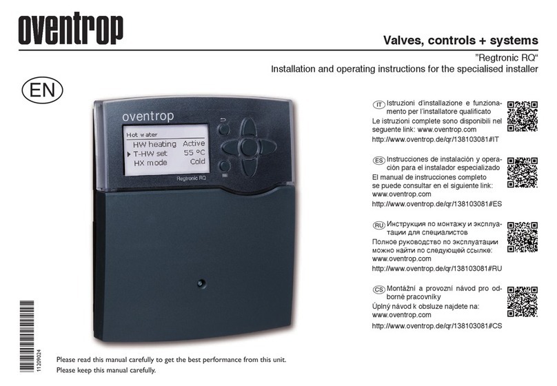 oventrop Regtronic RQ Installation and operating instructions for the specialised installer
