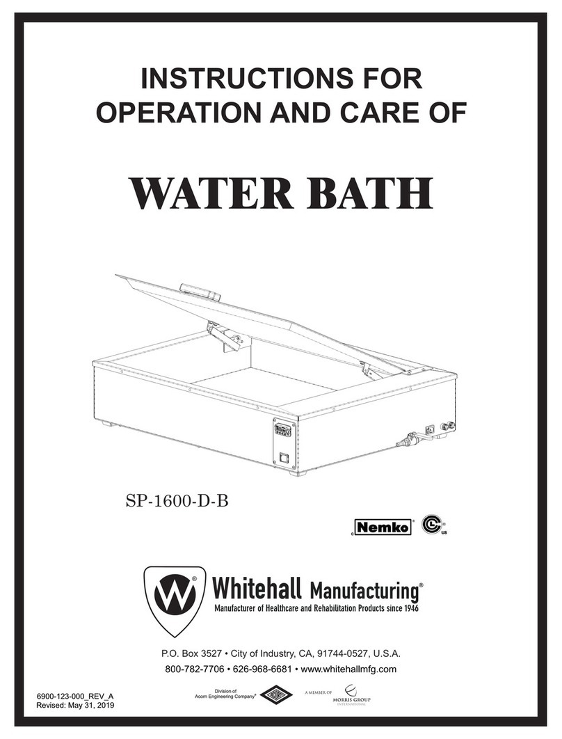 Whitehall WATER BATH SP-1600-D-B Instructions for operation and care Whitehall WATER BATH SP-1600-D-B Instructions for operation and care