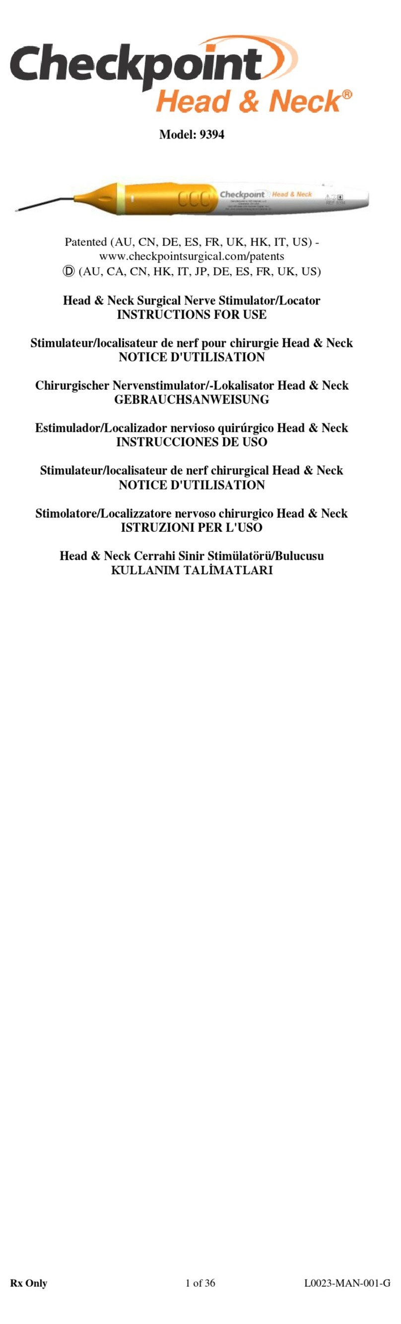 Checkpoint Head & Neck 9394 Instructions for use