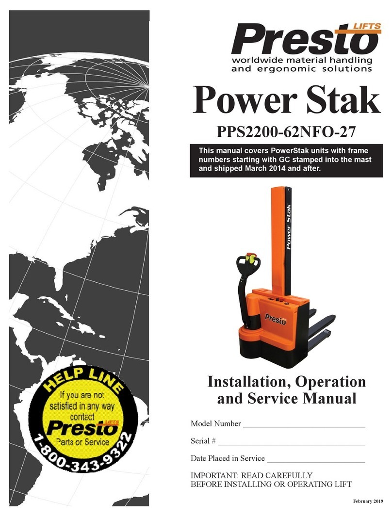 Presto Power Stak PPS2200-62NFO-27 Installation, operation and service manual