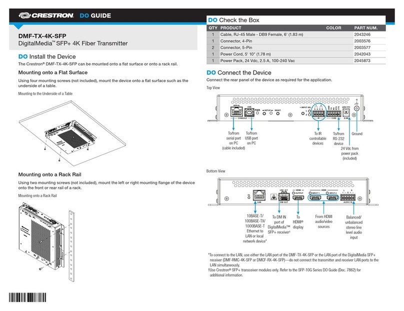Crestron DigitalMedia DMF-TX-4K-SFP Dimensional drawing