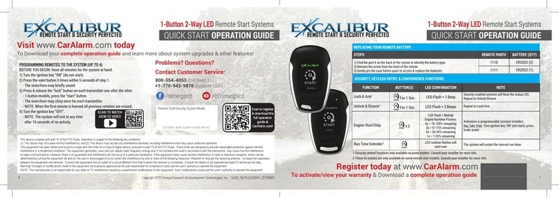 Omega Research & Development Excalibur Quick start operation guide