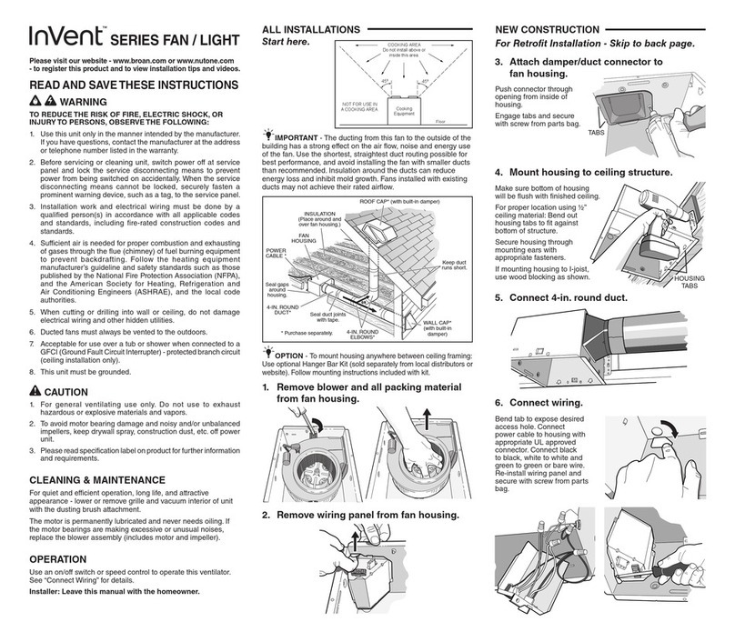 Broan InVent Series User manual