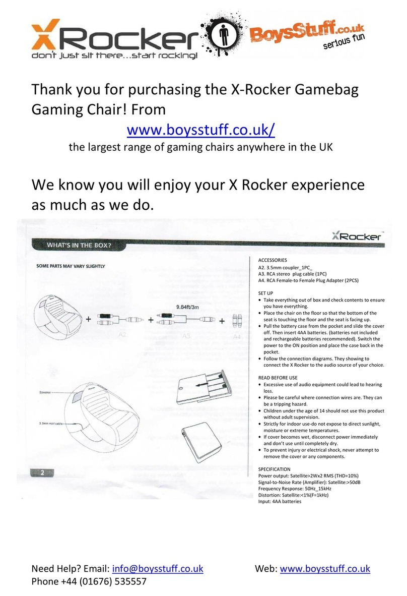 XROCKER Gamebag Gaming Chair User manual XROCKER Gamebag Gaming Chair User manual