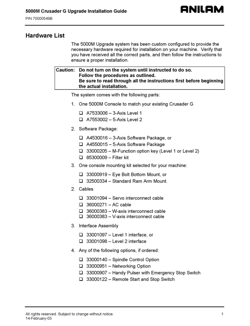 Anilam 5000M installation guide