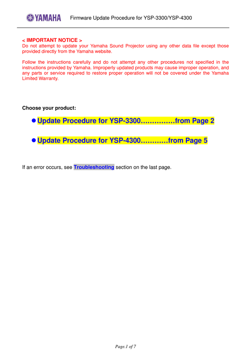Yamaha YSP-3300 Firmware Updates