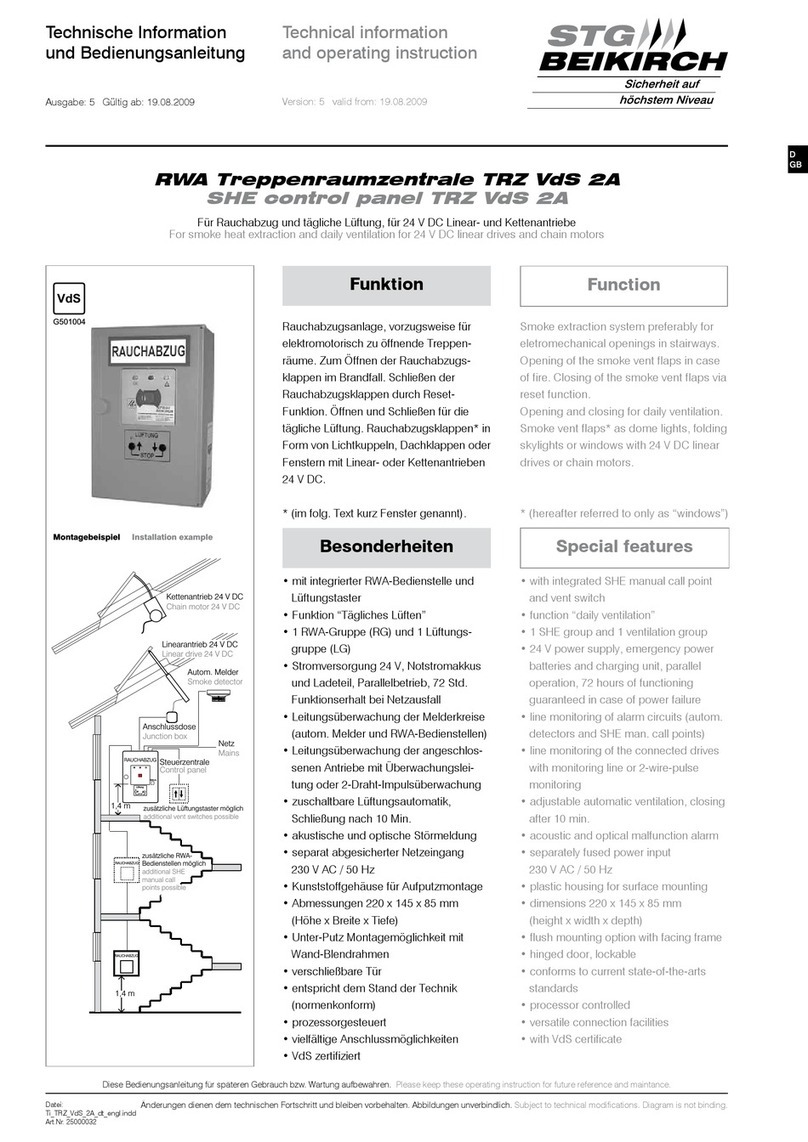 STG-BEIKIRCH TRZ VdS 2A Technical information and operating instruction STG-BEIKIRCH TRZ VdS 2A Technical information and operating instruction