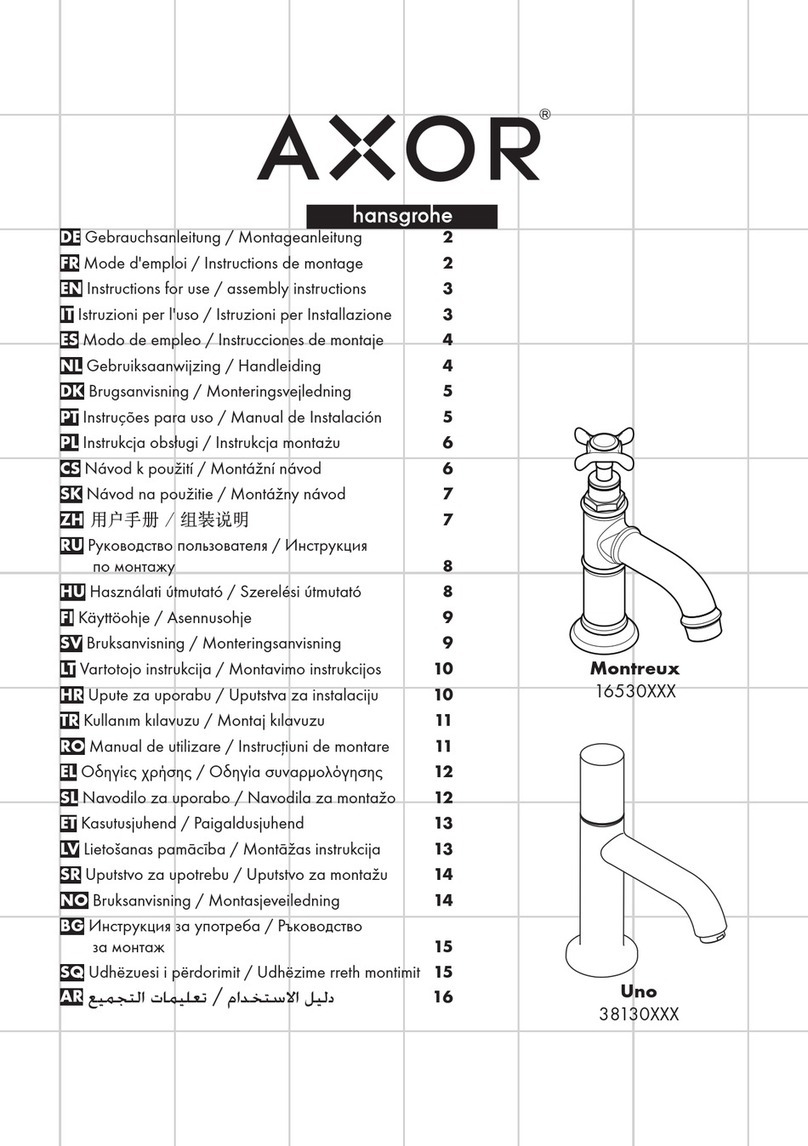 Hans Grohe AXOR Uno 38130 Series Manual