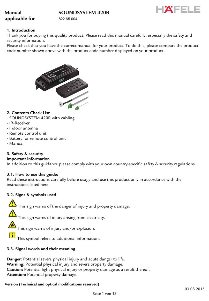 Hafele SOUNDSYSTEM 420R User manual