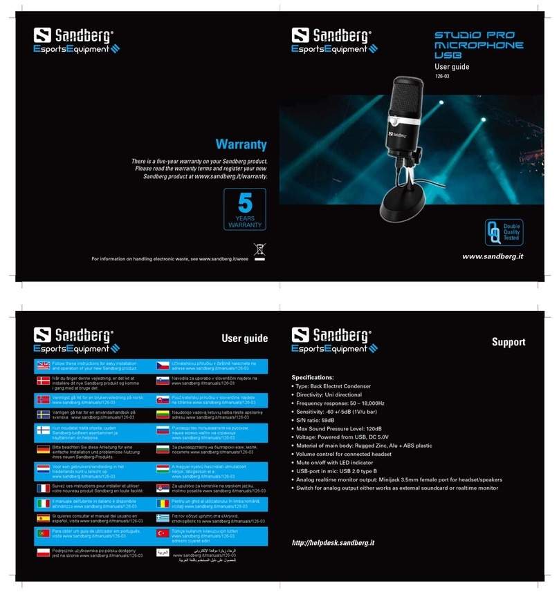 Sandberg Studio Pro 126-03 User manual