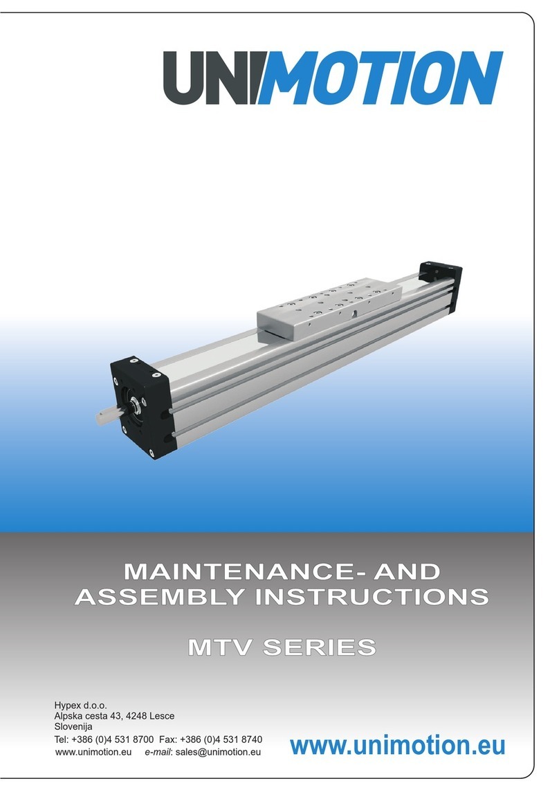 Unimotion MTV Series Use, Maintenance and Assembly Instructions