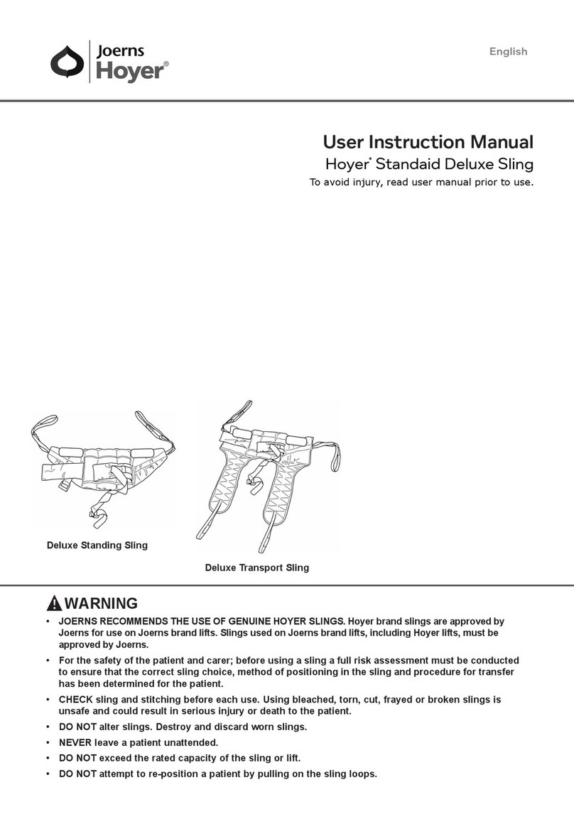 Joerns Hoyer Deluxe Standing User instruction manual