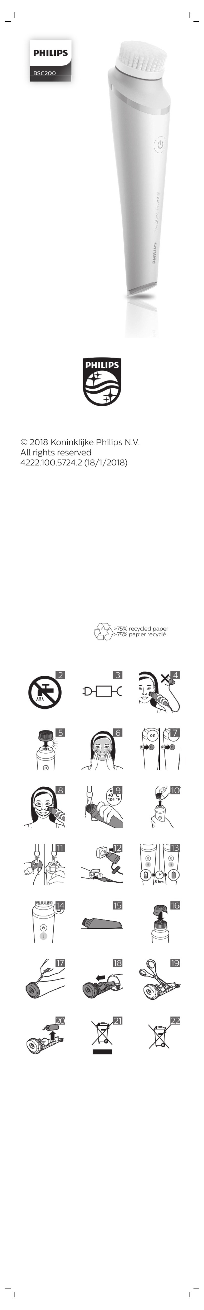 Philips VisaPure Essential BSC200 manual