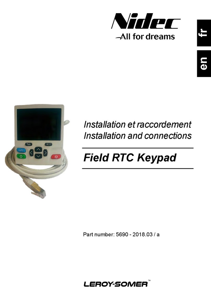 Leroy-Somer Nidec Field RTC Keypad Installation and connections