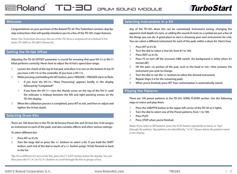 Roland TD-30  TurboStart User manual