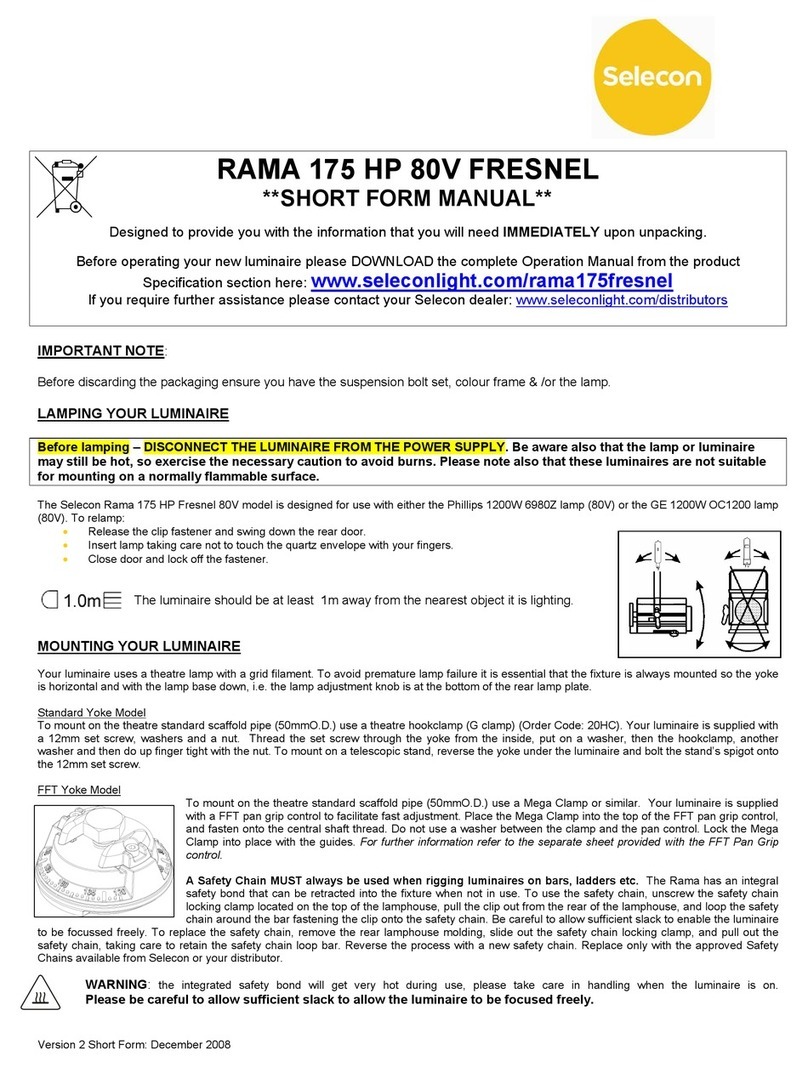 Selecon RAMA 175 HP 80V FRESNEL quick start guide