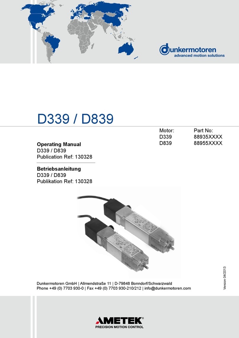 Ametek Dunkermotoren D339 operating manual Ametek Dunkermotoren D339 operating manual