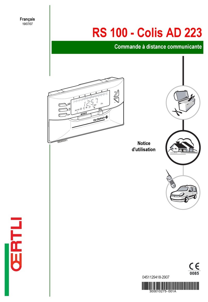 DeDietrich OERTLI RS 100 - Package AD 223 User manual