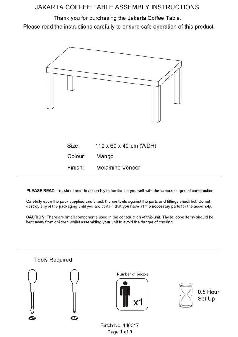 GFW JAKARTA COFFEE TABLE Assembly instructions