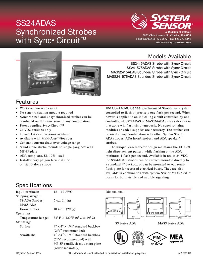 System Sensor SS24ADAS Series quick start guide