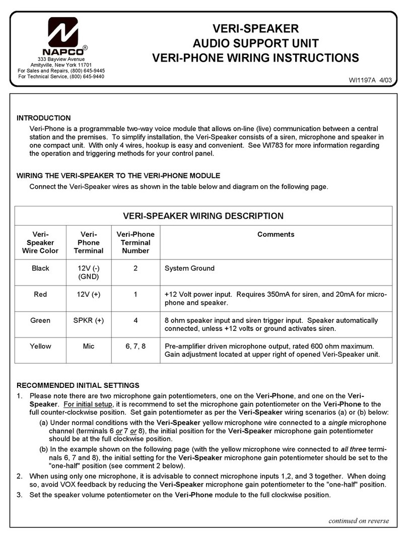 NAPCO Veri-Phone User manual