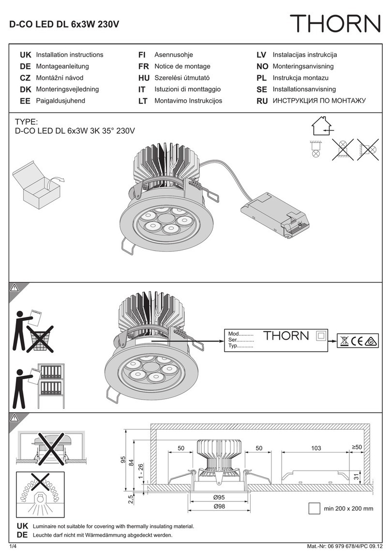 Thorn D-CO LED DL installation instructions Thorn D-CO LED DL installation instructions