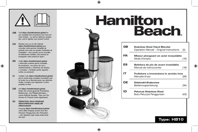 Hamilton Beach HB10 Operation manual