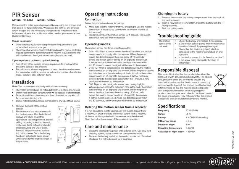 CO/Tech 50076 instruction manual